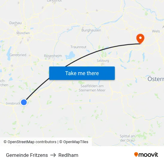 Gemeinde Fritzens to Redlham map
