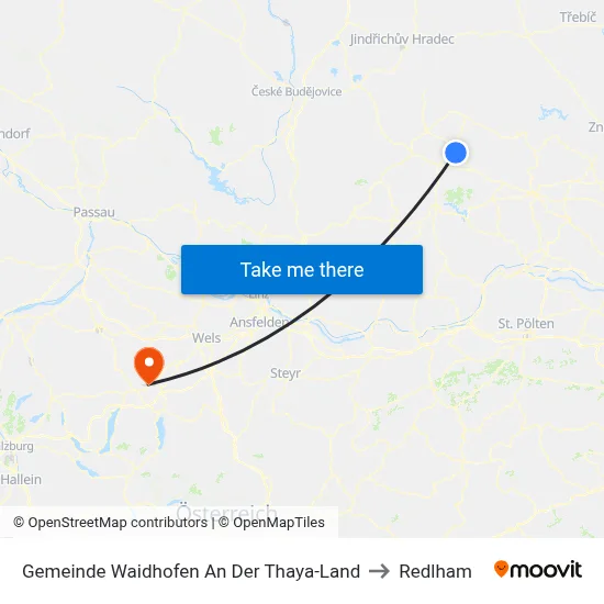 Gemeinde Waidhofen An Der Thaya-Land to Redlham map