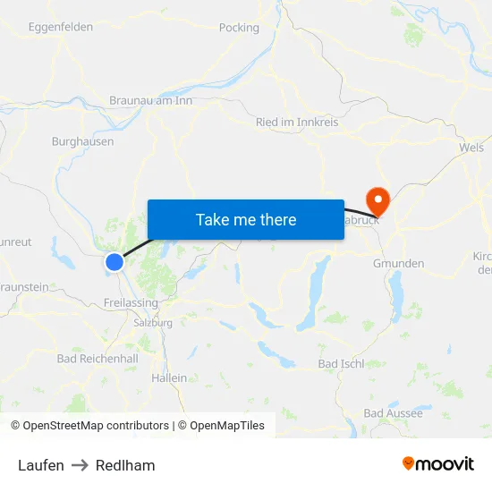 Laufen to Redlham map