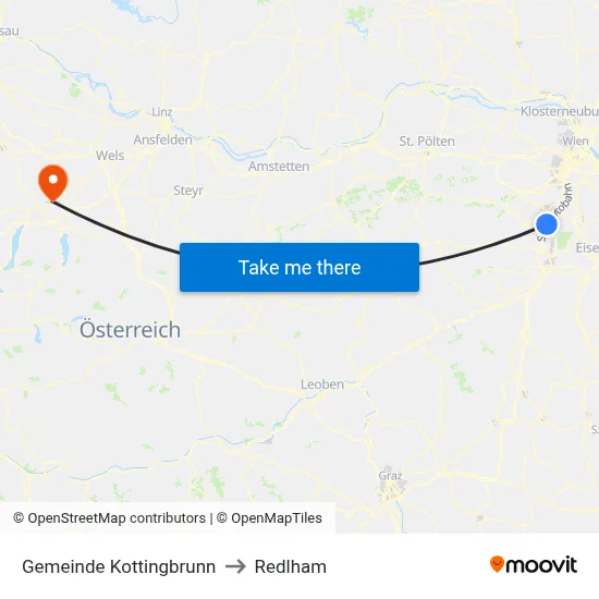 Gemeinde Kottingbrunn to Redlham map