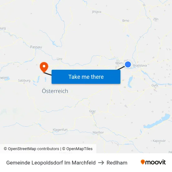 Gemeinde Leopoldsdorf Im Marchfeld to Redlham map