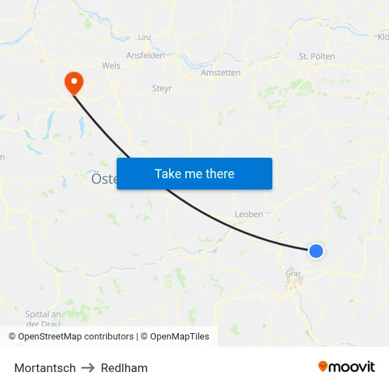 Mortantsch to Redlham map