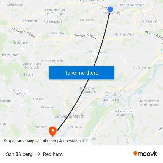 Schlüßlberg to Redlham map