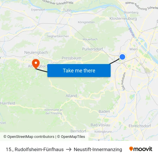 15., Rudolfsheim-Fünfhaus to Neustift-Innermanzing map