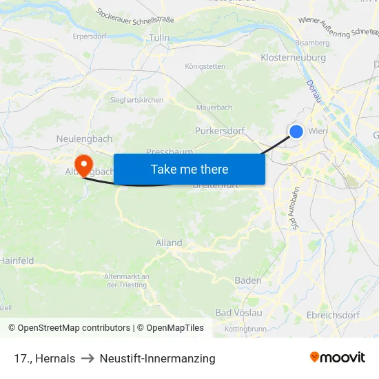 17., Hernals to Neustift-Innermanzing map