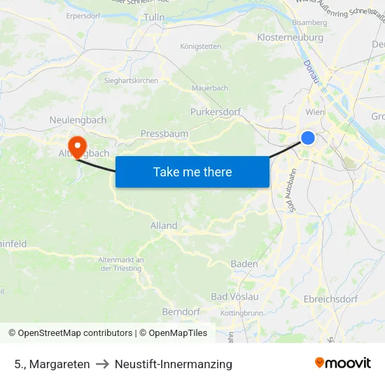 5., Margareten to Neustift-Innermanzing map