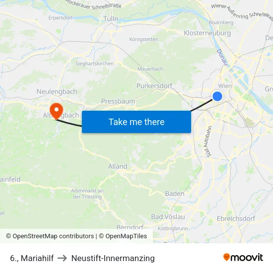 6., Mariahilf to Neustift-Innermanzing map