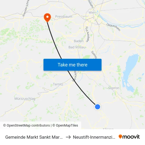 Gemeinde Markt Sankt Martin to Neustift-Innermanzing map