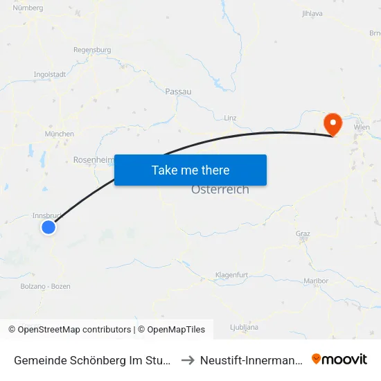Gemeinde Schönberg Im Stubaital to Neustift-Innermanzing map