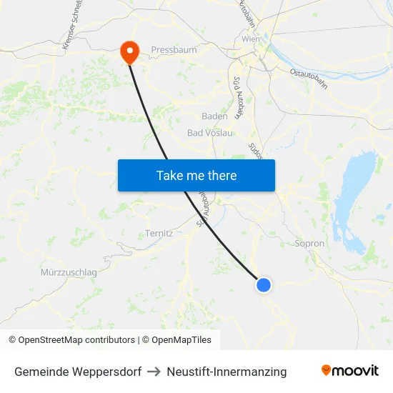 Gemeinde Weppersdorf to Neustift-Innermanzing map