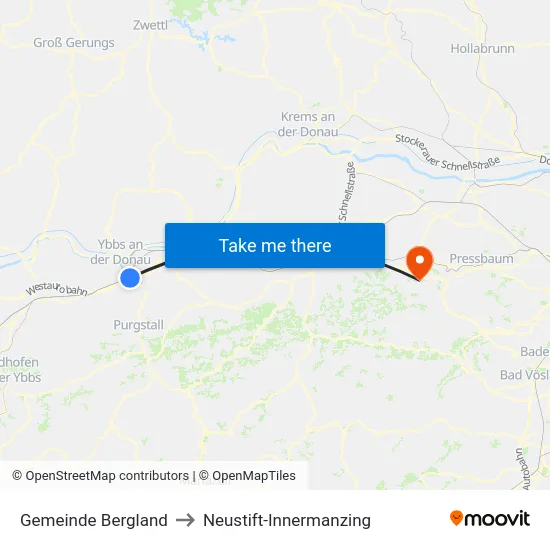 Gemeinde Bergland to Neustift-Innermanzing map