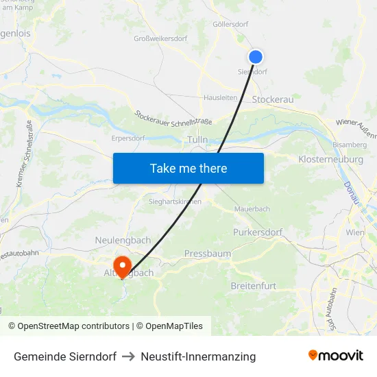 Gemeinde Sierndorf to Neustift-Innermanzing map