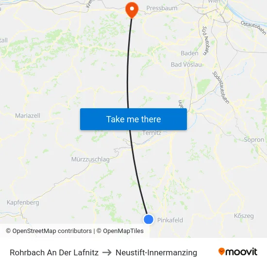 Rohrbach An Der Lafnitz to Neustift-Innermanzing map