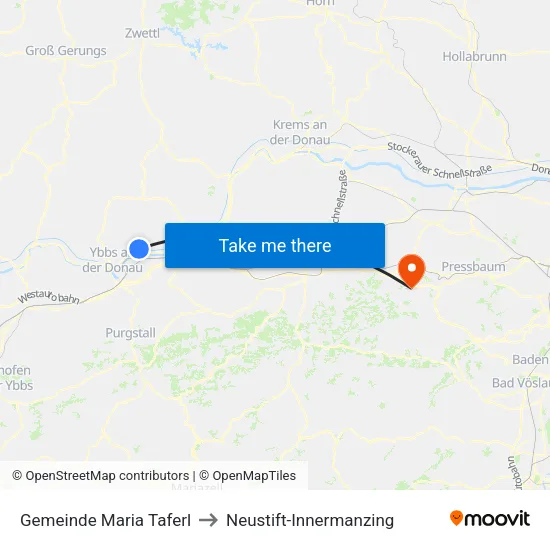 Gemeinde Maria Taferl to Neustift-Innermanzing map