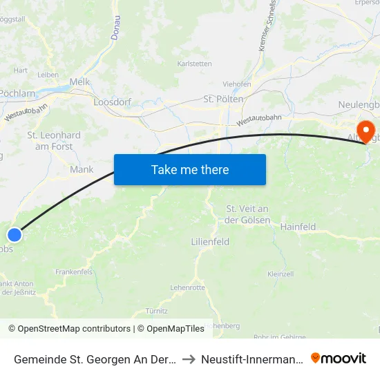 Gemeinde St. Georgen An Der Leys to Neustift-Innermanzing map