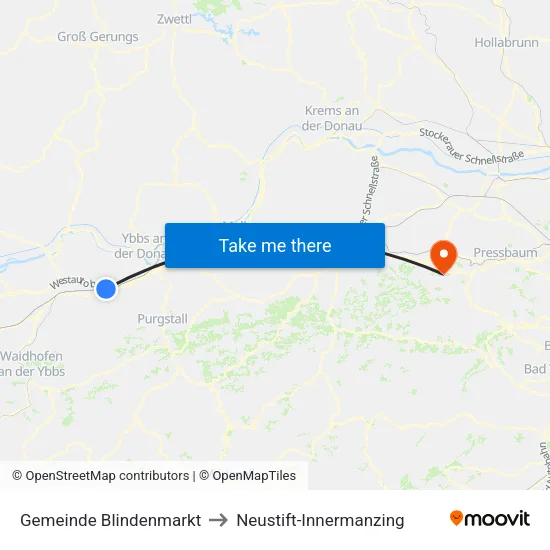 Gemeinde Blindenmarkt to Neustift-Innermanzing map