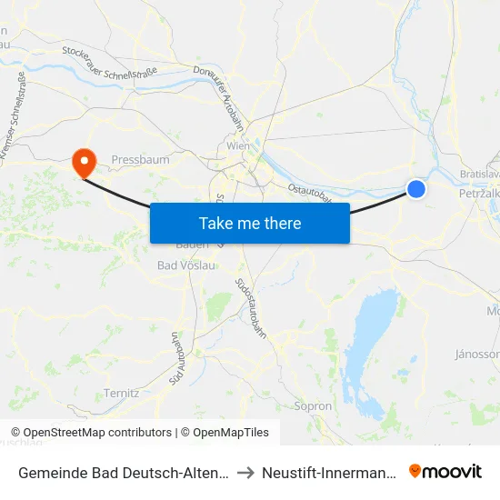 Gemeinde Bad Deutsch-Altenburg to Neustift-Innermanzing map