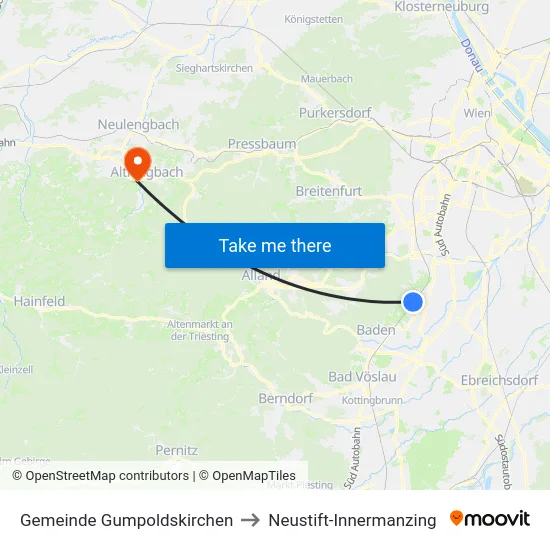 Gemeinde Gumpoldskirchen to Neustift-Innermanzing map