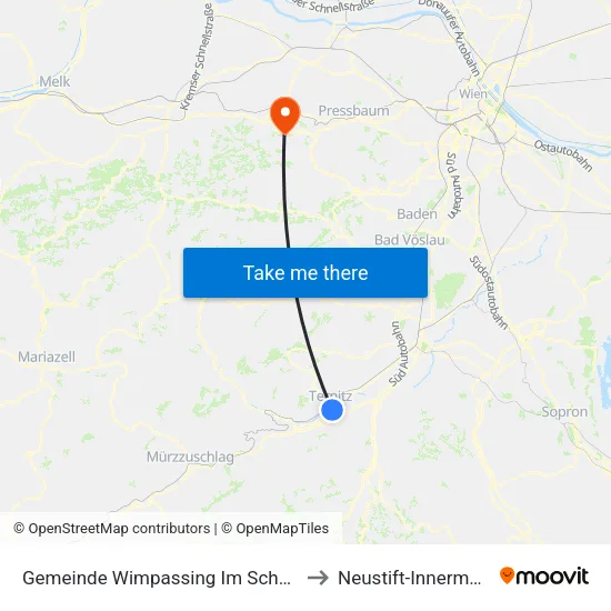 Gemeinde Wimpassing Im Schwarzatale to Neustift-Innermanzing map