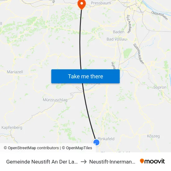 Gemeinde Neustift An Der Lafnitz to Neustift-Innermanzing map