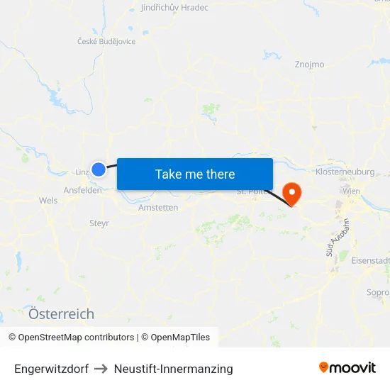 Engerwitzdorf to Neustift-Innermanzing map