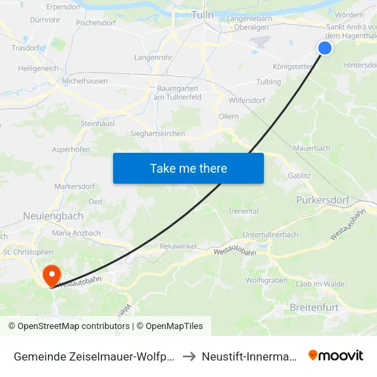 Gemeinde Zeiselmauer-Wolfpassing to Neustift-Innermanzing map
