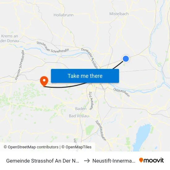 Gemeinde Strasshof An Der Nordbahn to Neustift-Innermanzing map
