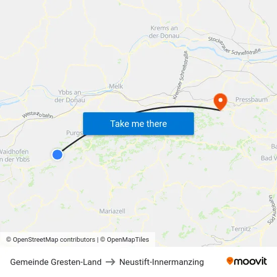 Gemeinde Gresten-Land to Neustift-Innermanzing map