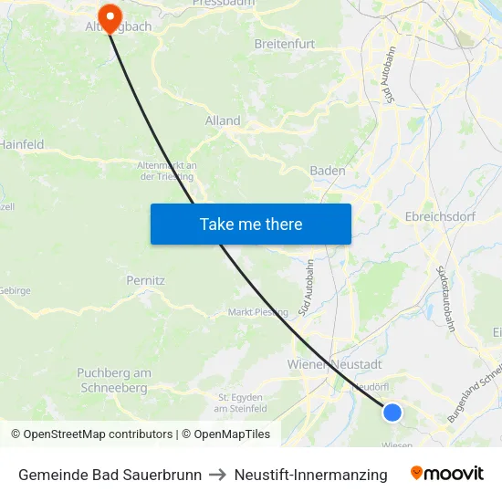 Gemeinde Bad Sauerbrunn to Neustift-Innermanzing map