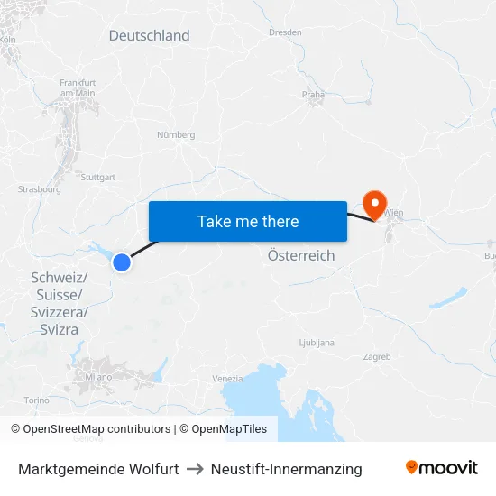 Marktgemeinde Wolfurt to Neustift-Innermanzing map