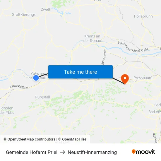 Gemeinde Hofamt Priel to Neustift-Innermanzing map