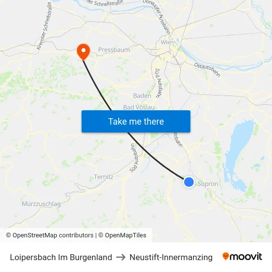 Loipersbach Im Burgenland to Neustift-Innermanzing map