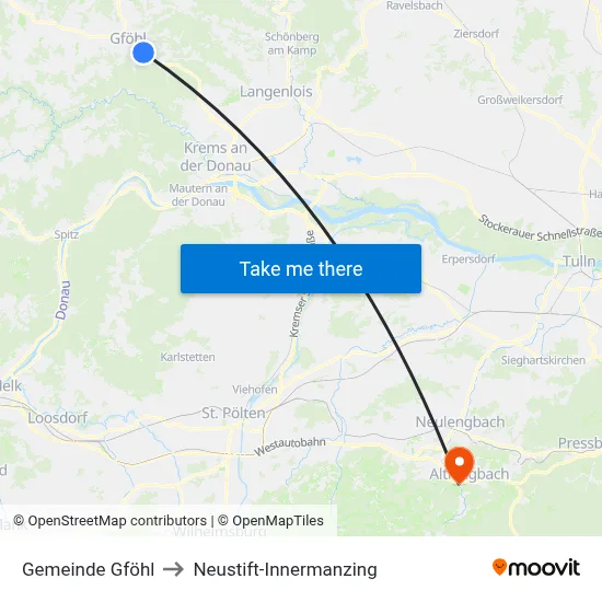 Gemeinde Gföhl to Neustift-Innermanzing map