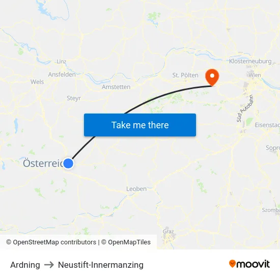 Ardning to Neustift-Innermanzing map