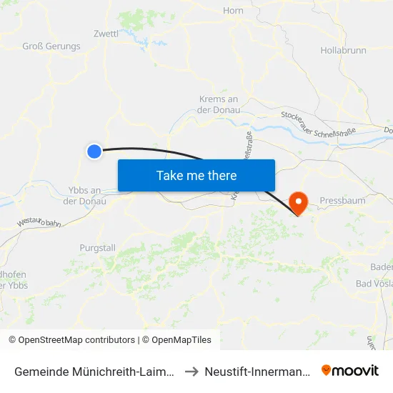 Gemeinde Münichreith-Laimbach to Neustift-Innermanzing map