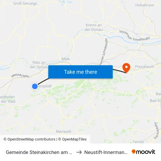 Gemeinde Steinakirchen am Forst to Neustift-Innermanzing map