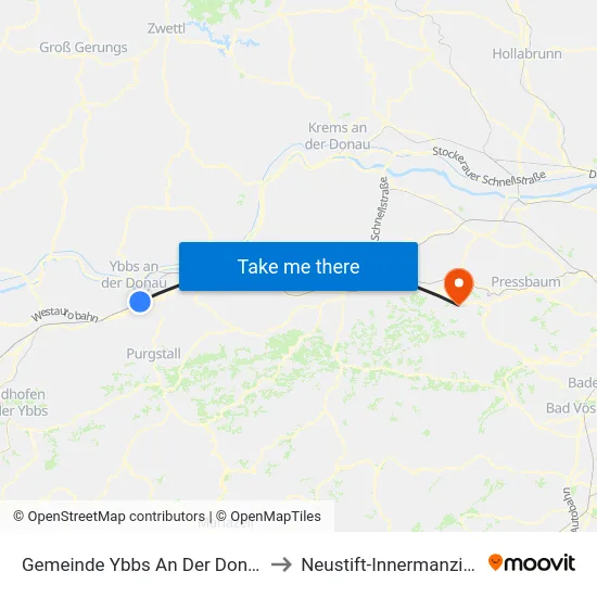 Gemeinde Ybbs An Der Donau to Neustift-Innermanzing map