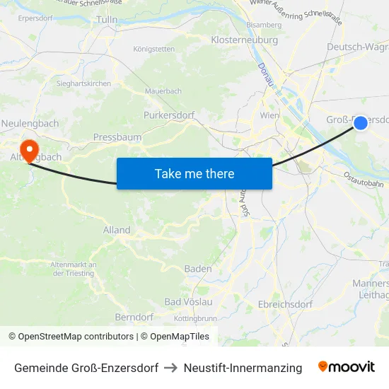 Gemeinde Groß-Enzersdorf to Neustift-Innermanzing map