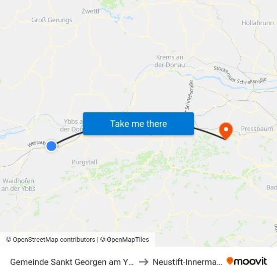 Gemeinde Sankt Georgen am Ybbsfelde to Neustift-Innermanzing map