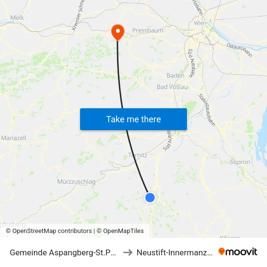 Gemeinde Aspangberg-St.Peter to Neustift-Innermanzing map