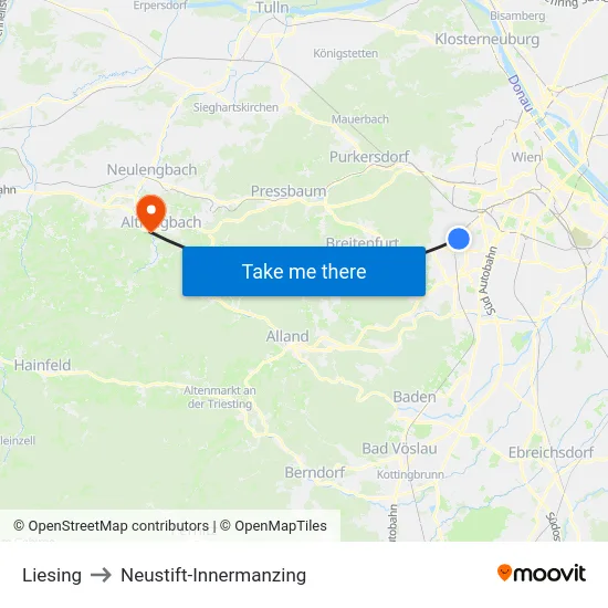 Liesing to Neustift-Innermanzing map