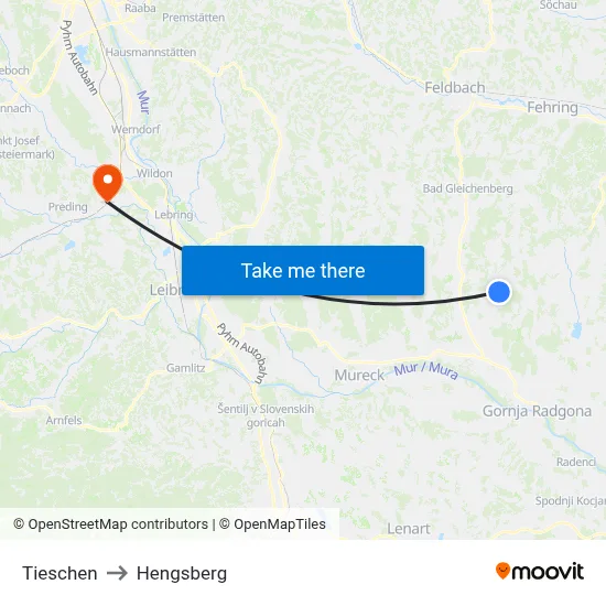 Tieschen to Hengsberg map