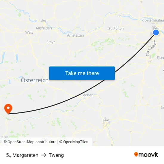 5., Margareten to Tweng map