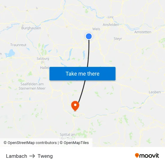 Lambach to Tweng map