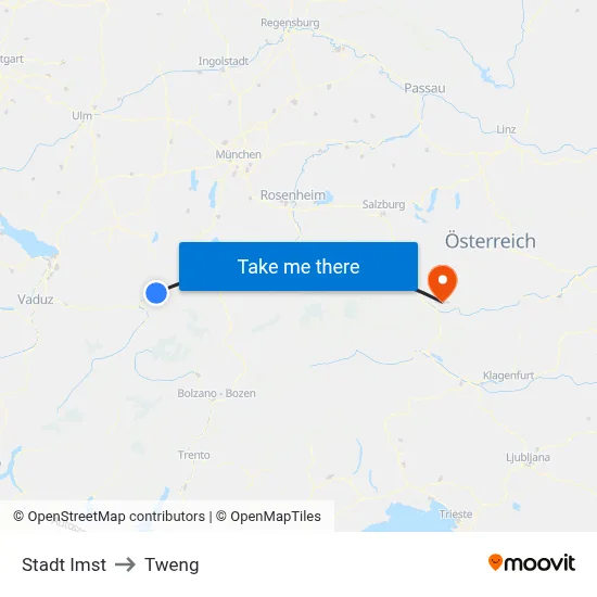 Stadt Imst to Tweng map