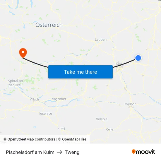 Pischelsdorf am Kulm to Tweng map