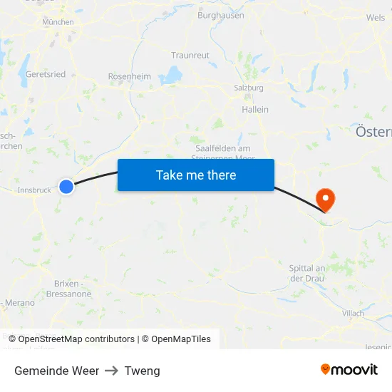 Gemeinde Weer to Tweng map