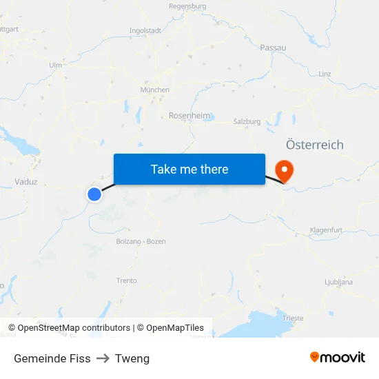 Gemeinde Fiss to Tweng map
