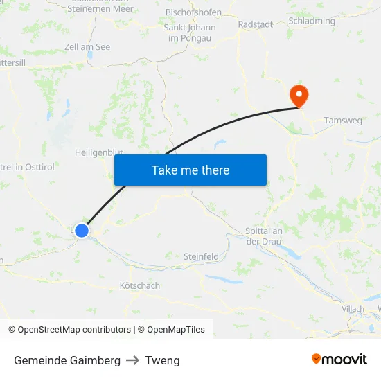 Gemeinde Gaimberg to Tweng map