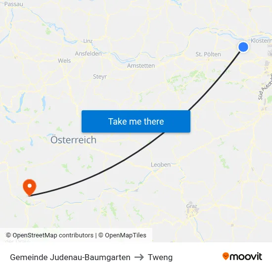 Gemeinde Judenau-Baumgarten to Tweng map